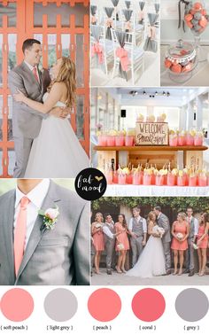coral peach and grey